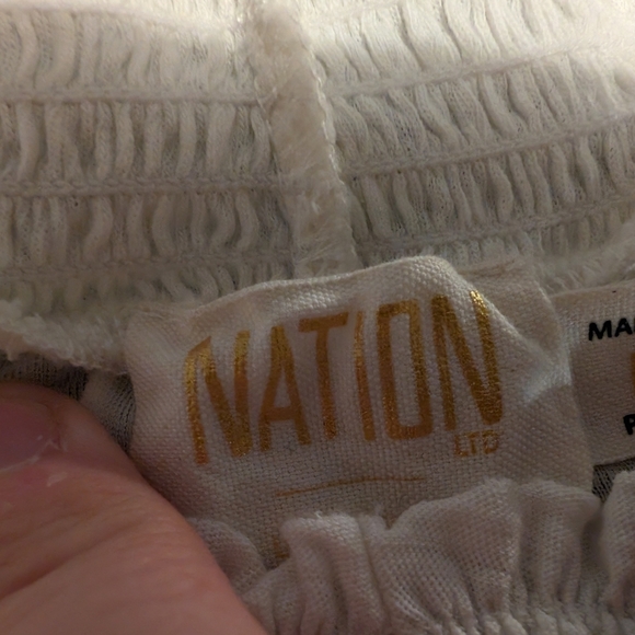 Nation LTD Off The Shoulder Puff Sleeve Blouse, Womens M, Cream - Picture 6 of 6